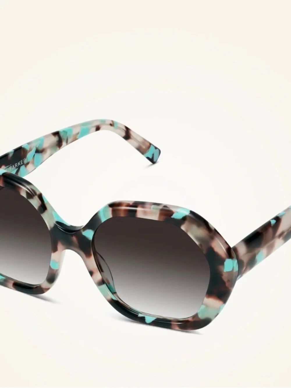 Warby Parker Oversized “Estrada” Tortoiseshell Sunglasses in Blue & Brown